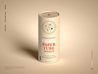 Free Craft Paper Tube Mockup paper tube mockup