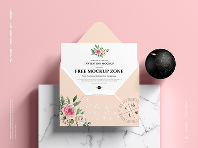 Free Modern Invitation Mockup