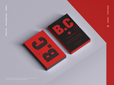 Free Stack of Business Card Mockup