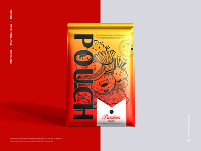 Free Premium Pouch Mockup packaging mockup