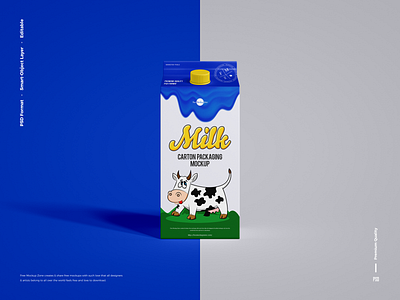 Free Milk Carton Mockup