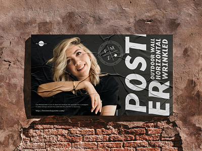 Free Outdoor Wrinkled Poster Mockup poster mockup