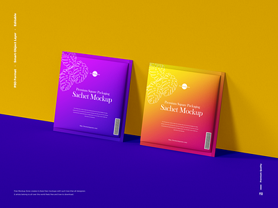 Free Square Sachet Mockup sachet mockup