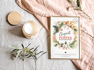 Free Elegant Framed Poster Mockup