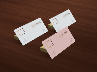 Freebie | Business Card On Wooden Floor Mockup