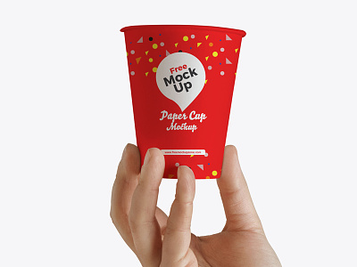Free Hand Up Holding Paper Cup Mockup