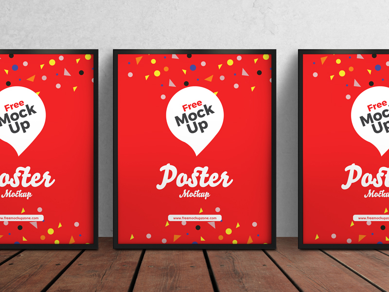 Download Free 3 Psd Posters Mockup by Free Mockup Zone on Dribbble