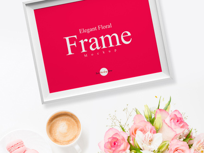 Free Elegant Floral Frame Psd Mockup