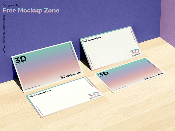 Download Free Business Card On Wooden Floor Mockup For Branding by Free Mockup Zone on Dribbble