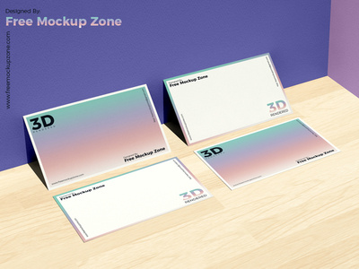 Free Business Card On Wooden Floor Mockup For Branding