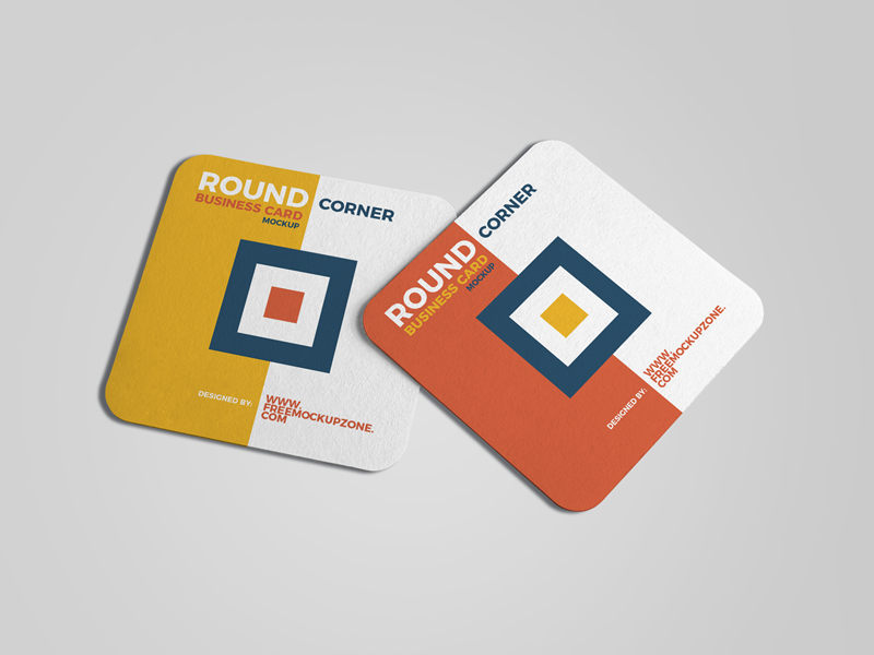 Download Free Square Round Corner Business Card Mockup by Free ...