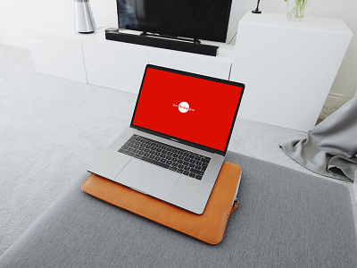 Free Macbook Pro In Living Room Mockup 2018