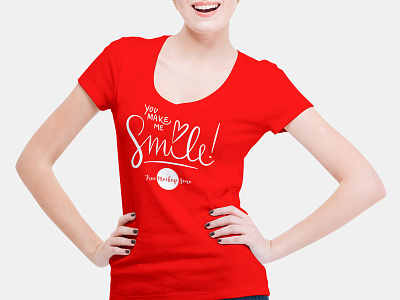 Free Smiling Woman Wearing V Shape T-Shirt Mockup 2018