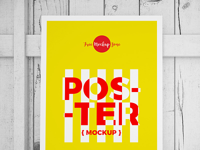 Free Standing Poster On Wood Mockup 2018