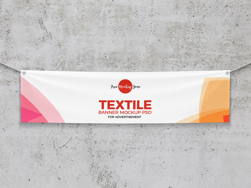  Free Elegant Textile Banner Mockup by Free Mockup Zone on 