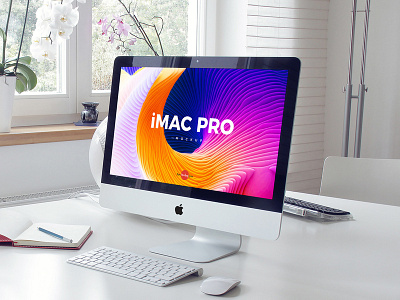 Free Interior iMac Pro Mockup Psd