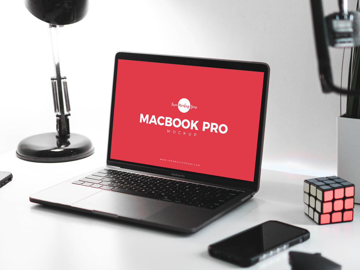 Download Free Design Studio MacBook Pro Mockup Psd by Free Mockup Zone on Dribbble