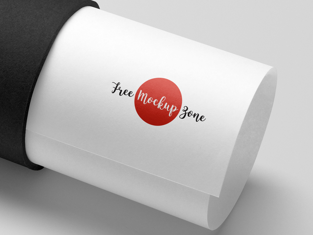 Download Free Paper Tube Logo Mockup PSD by Free Mockup Zone on Dribbble