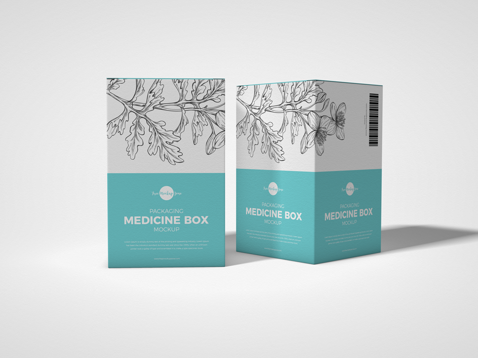 Download Free Packaging Medicine Box Mockup by Free Mockup Zone on Dribbble