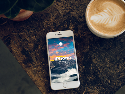 Free iPhone With Coffee Cup Mockup