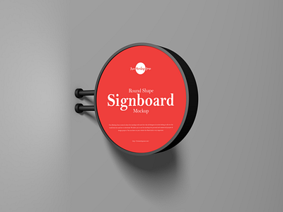 Free Round Shape Signboard Mockup