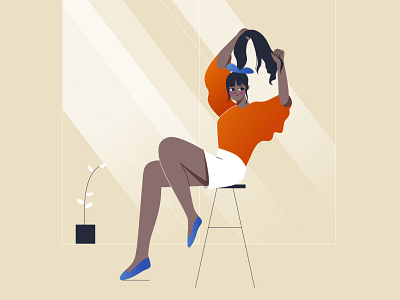 A girl color design illustration