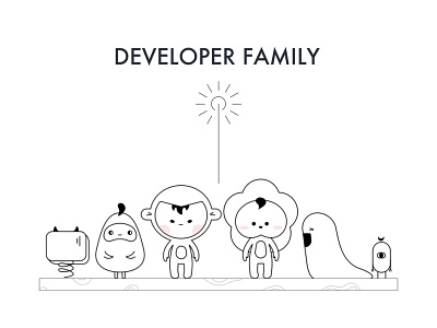 developer family illustration branding illustration ui 设计