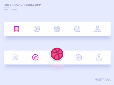 Tab Bar of dribbble App