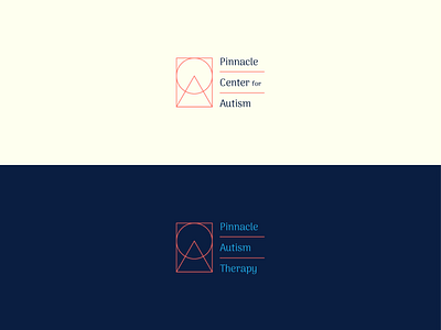 Pinnacle abstract autism beige blue brand branding center design for graphic logo orange pinnacle tan therapy yellow