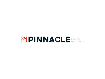 Pinnacle autism brand branding center design for graphic logo mountain peak pinnacle red therapy