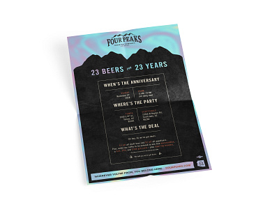 Four Peaks Brewing Company Poster 4 alcohol alcoholic beer brew brewery brewing co company design event four four peaks graphic mountain mountains peaks poster print silhouette