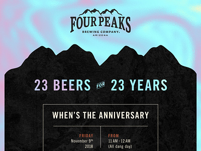 Four Peaks Brewing Company Poster 4 alcohol alcoholic beer brewery brewing co company design four fourpeaks graphic mountain mountains peaks poster print silhouette texture textures