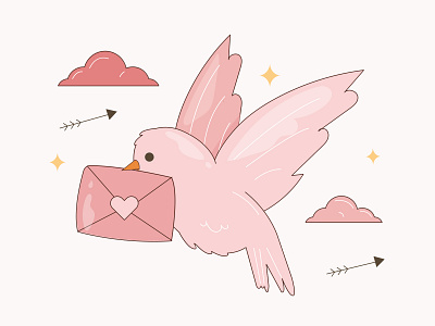 Love Bird 🥰️💕 artwork bird colors illustration illustration art illustrator letter love valentine valentines day