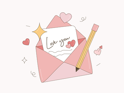 Love Letter 👩🏼‍❤️‍💋‍👨🏻 💌 artwork design illustration illustration art letter love love letter valentine valentines day vector