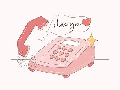 Ring Ring, I love you 🥰 colors illustration illustration art love love day phone ring telephone valentine valentines day vector