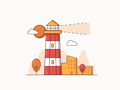 Business guide lighthouse 💡 building business colors guide illustration illustration art lighthouse vector