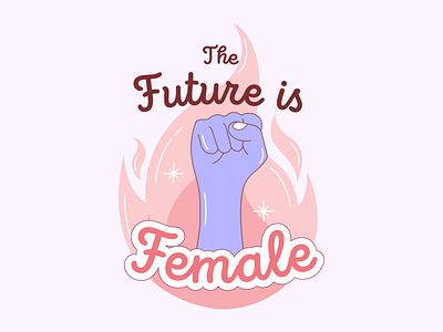 Happy International Women's Day 💕 colors female fire girl girl power illustration illustration art pink power vector women womens day