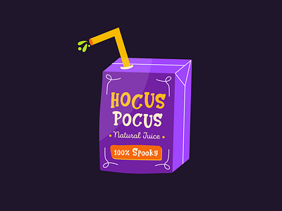 HOCUS POCUS Natural Juice 🎃 💜 halloween halloween treats happy halloween hocus illustration illustration art juice pocus scary spooky vector