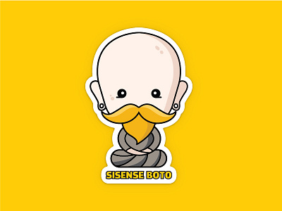 Sisense Boto - Sticker Design bot boto figure master minimal sensei sisense sticker yellow
