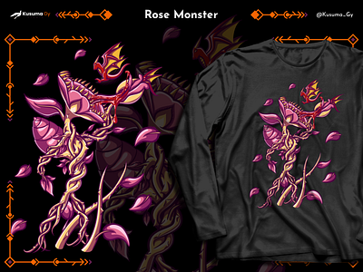 Rose Monster | T-shirt Illustration artwork design fantasy flower flowers illustration merch merchandise monster rose roses t shirt