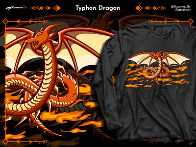 Typhon Dragon | Tshirt Illustration apparel creature dragon drawing fantasy greek mythology illustration kusuma gy merch merchandise merchandise design monster myth mythology t shirt typon