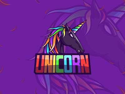 Unicorn eSport Logo | Mascot animal artwork cartoon dark design drawing esport horse illustration logo mascot unicorn