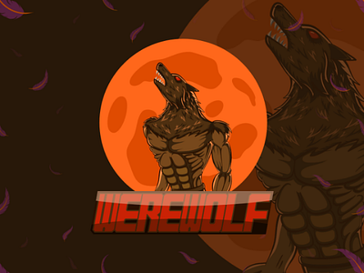 Werewolf eSports logo | Mascot esport fullmoon illustration logo mascot merchandise tshirt vector werewolf wolf