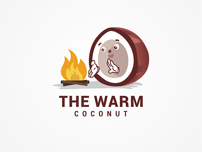 coconut warm cartoon design logo
