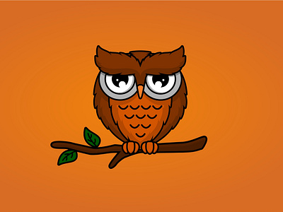 Owl cartoon design cartoon design illustration logo vector