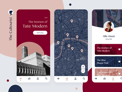 The Cultourist — App colour design onboarding product design sketch travel typography ui ux