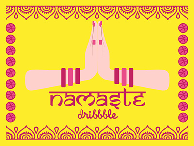 Namaste Dribbble firstshot hellodribble illustrator