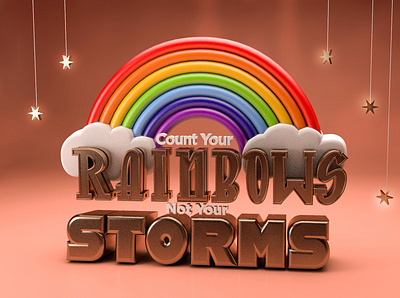 Rainbows & Storms 3drender 3dtype c4d c4dart cinema4d render type art typeillustration typo typogaphy typographic