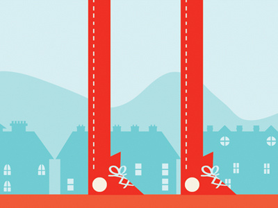 Houses and Hills hills houses illustration illustrator two color vector