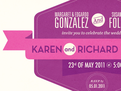The Invite design invitation invite purple two color typography wedding